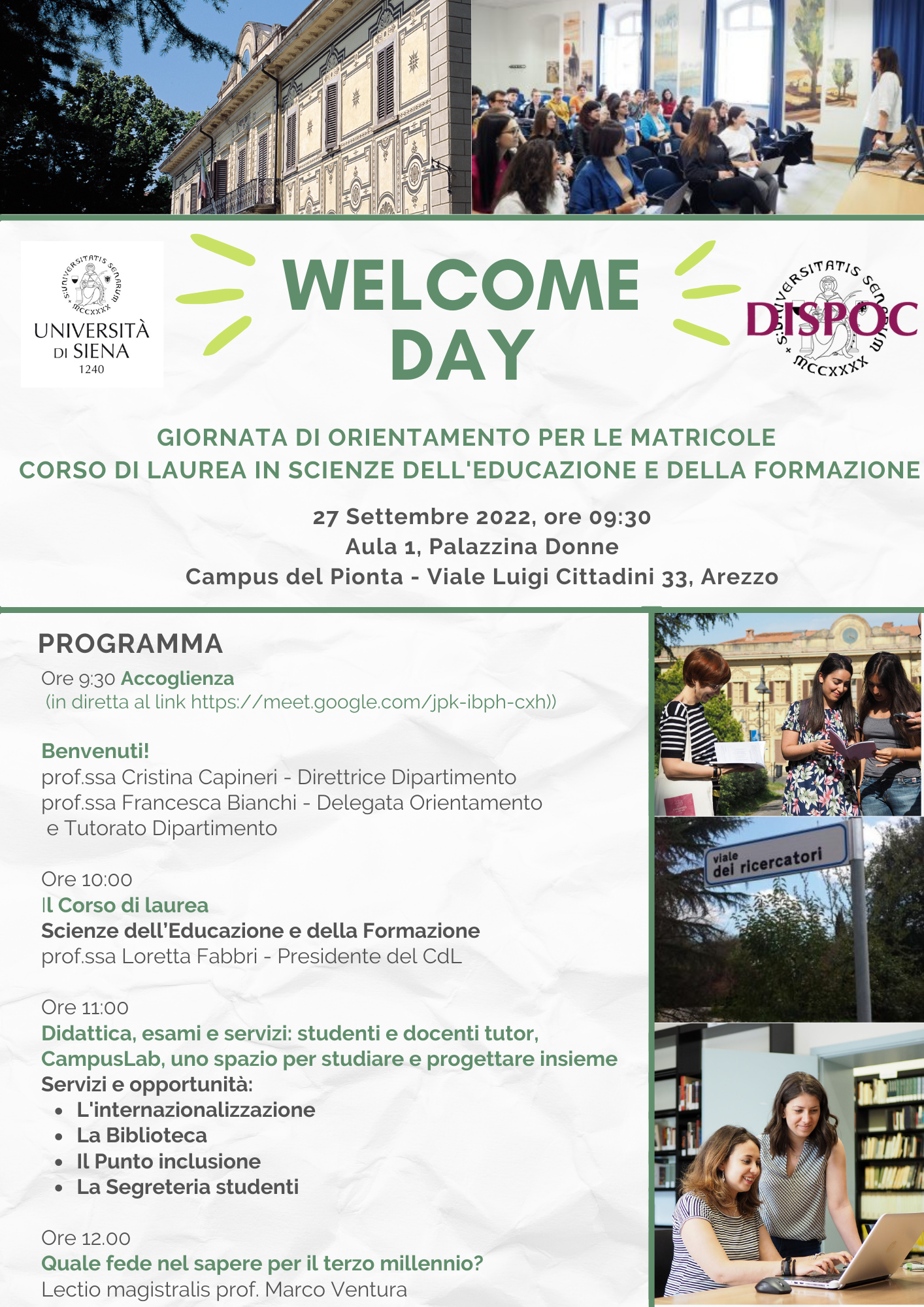 Welcome Day DISPOC Arezzo OrientarSI